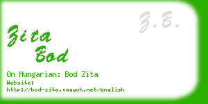 zita bod business card